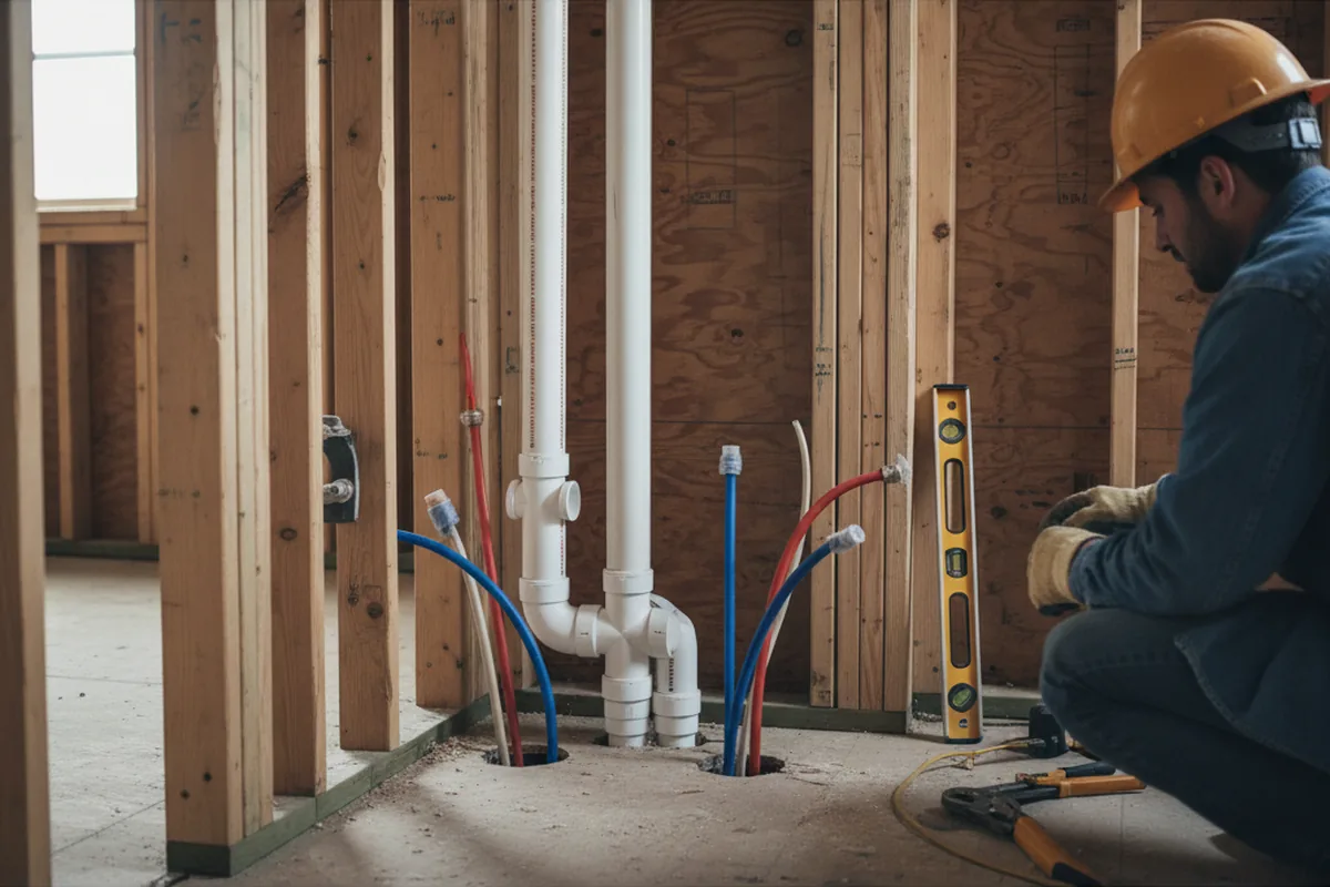 Drain and supply rough-in during Leak Detection in Nice