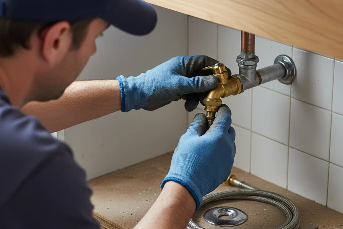 Shutoff valve and fitting work during Faucet and Fixture Repair in Nice
